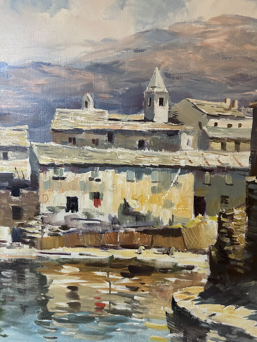 Tony Cardella Painting Fishing Port Centuri Corsica -photo-2