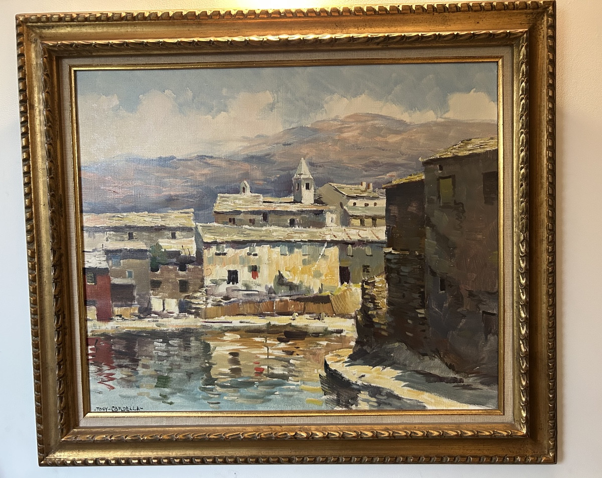 Tony Cardella Painting Fishing Port Centuri Corsica 