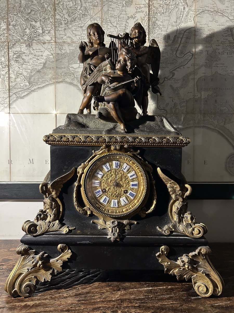 Music Clock Marble And Bronze Restoration 