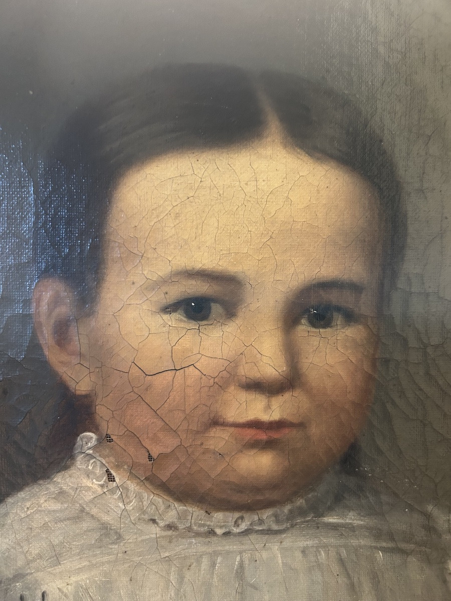 19th Century Baby Portrait Painting-photo-7