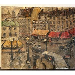 Tableau Paris Gare Saint Lazare 1952 Boisaubert