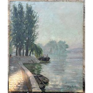 Tableau Bord De Rivière Péniche Xavier De Bovis