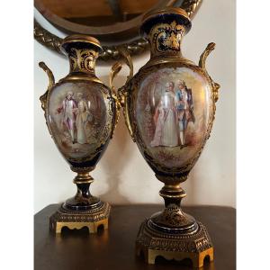 Pair Of Paris Porcelain Vases 