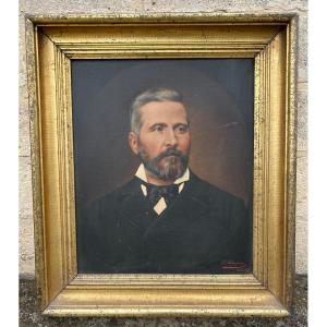 Tableau Portrait Homme Bourgeois 1880 