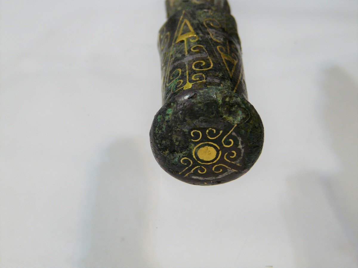 Bronze Element Inlaid With Gold And Silver. China Han Dynasty.-photo-3