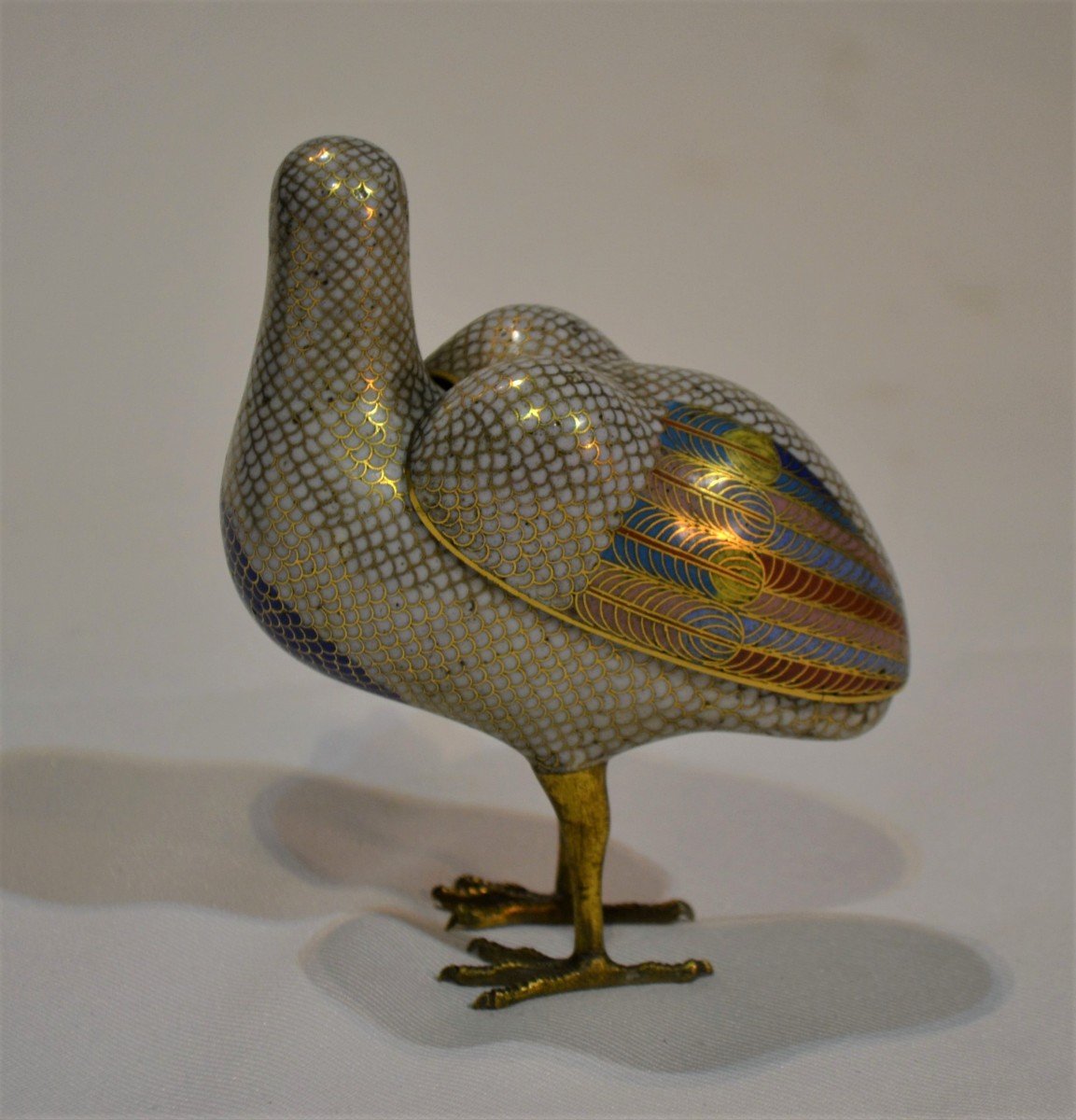 Cloisonne Enamel Quail. China Around 1800.-photo-2