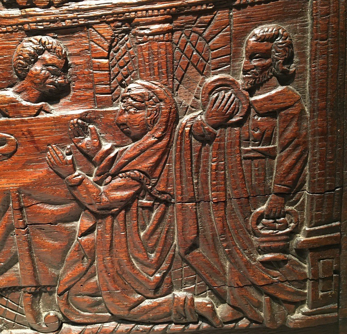 Carved Wood Panel. 15th Century Europe.-photo-2