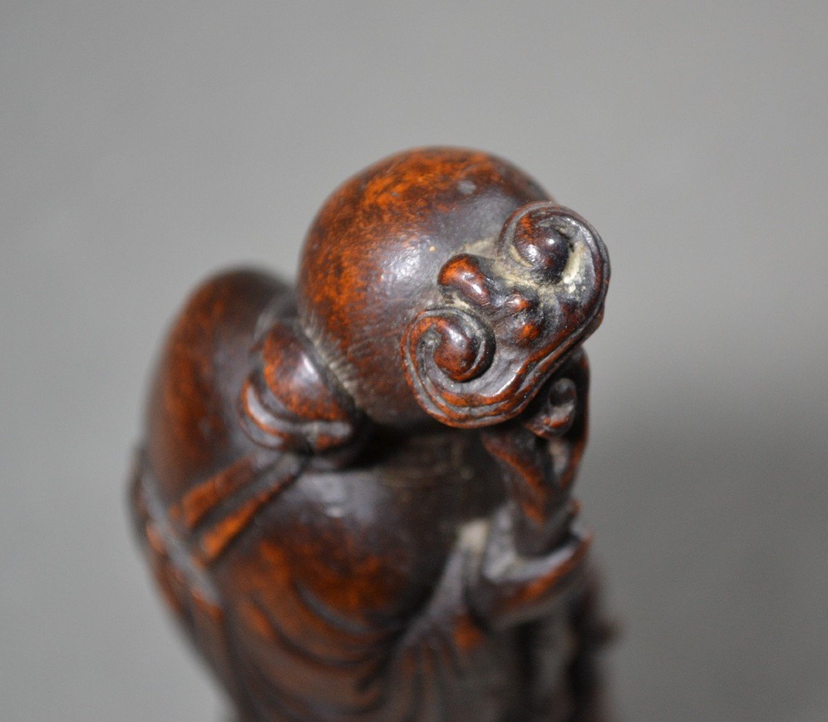 Chinese God Of Longevity, Shou Lao In Carved Bamboo. Qing Dynasty.-photo-6