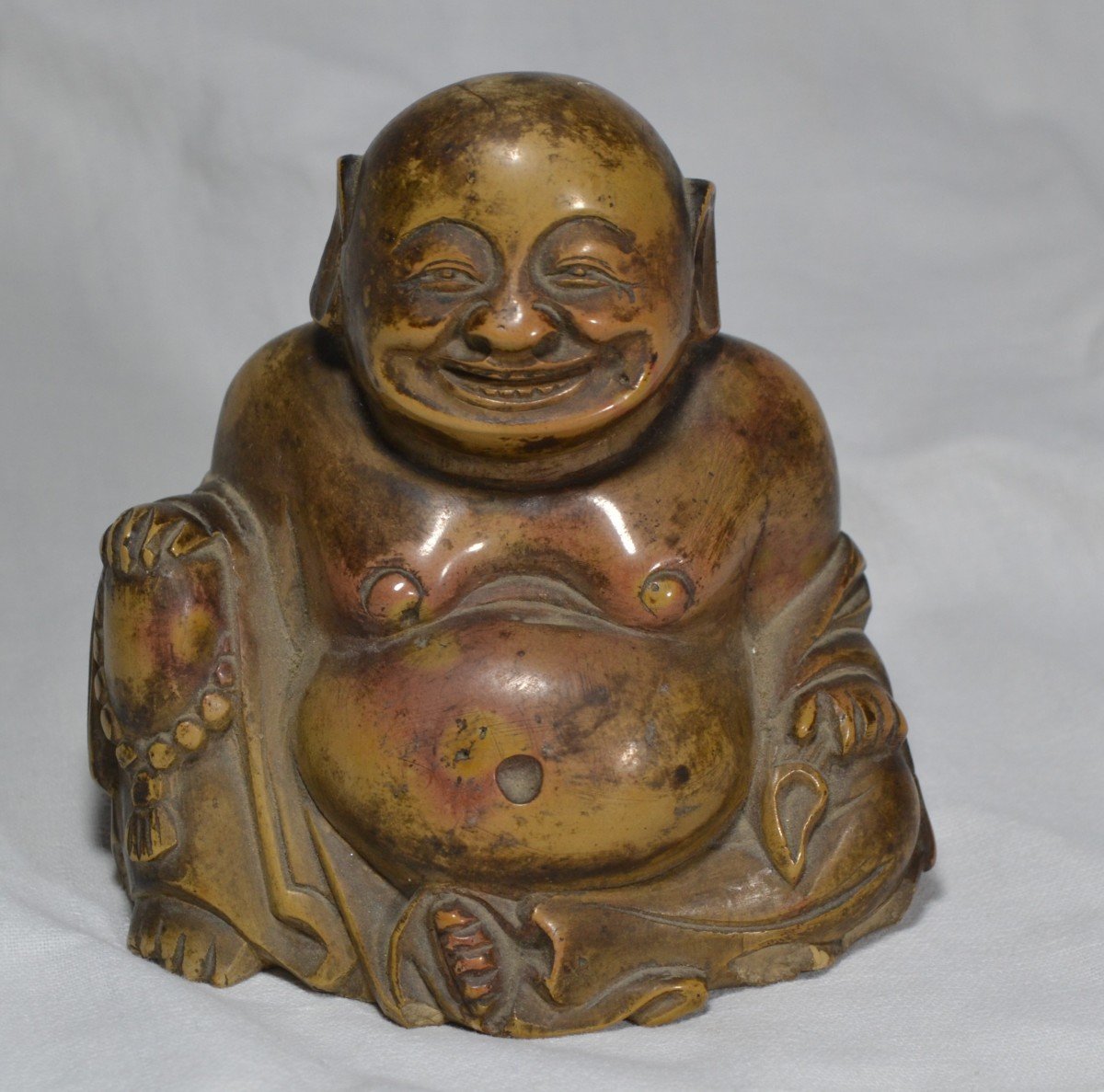 Budai (hotei) Sculpté En Stéatite (pierre De Lard, De Savon, Soapstone) Chine époque Qing.-photo-2