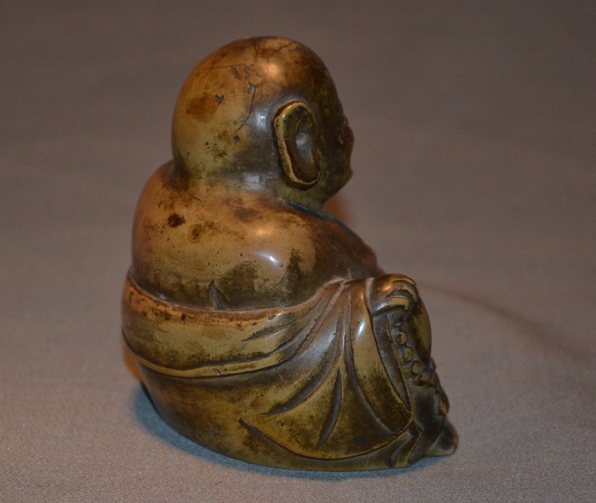 Budai (hotei) Sculpté En Stéatite (pierre De Lard, De Savon, Soapstone) Chine époque Qing.-photo-2