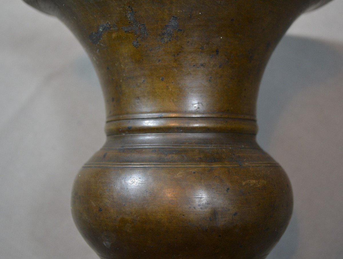 Vase En Bronze De Forme Khou (cornet) .chine Période Qing 18° Siècle Ou Avant.-photo-5