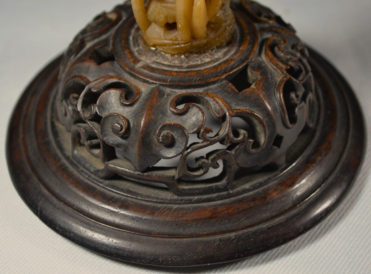 Perfume Burner Or Brush Pot In Soapstone Carved With Landscape. China Qing Dynasty 17°-19°.-photo-7