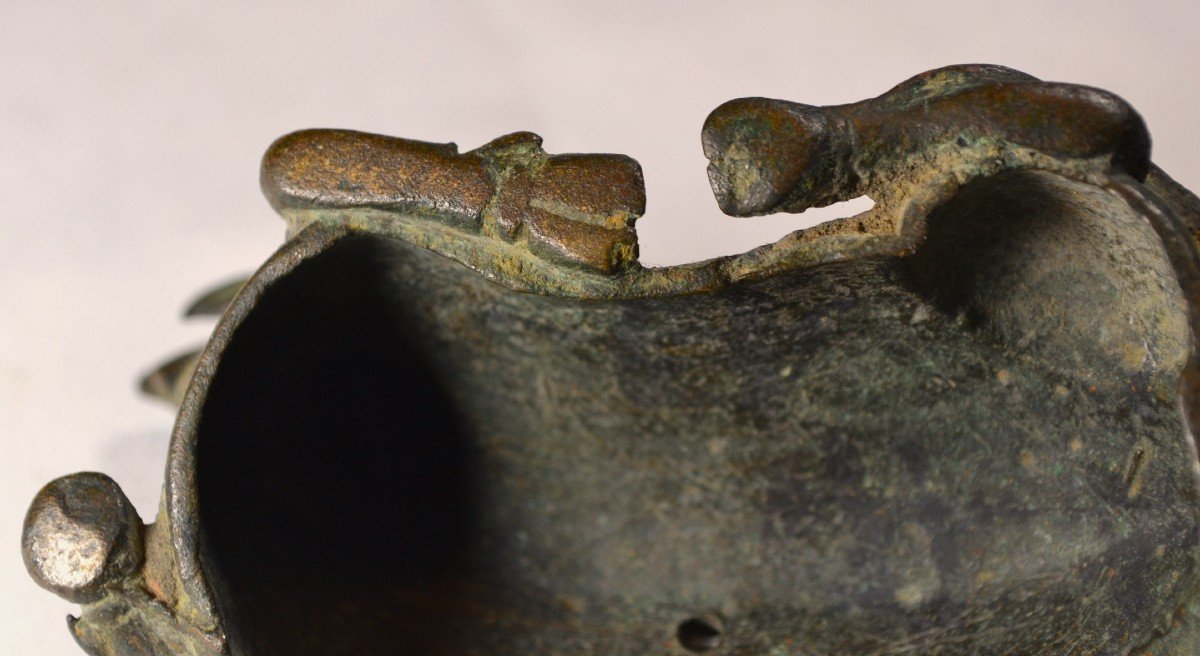 Kilin (unicorn) Cast Bronze Mirror Holder. Ancient China 13-16th Century.-photo-5
