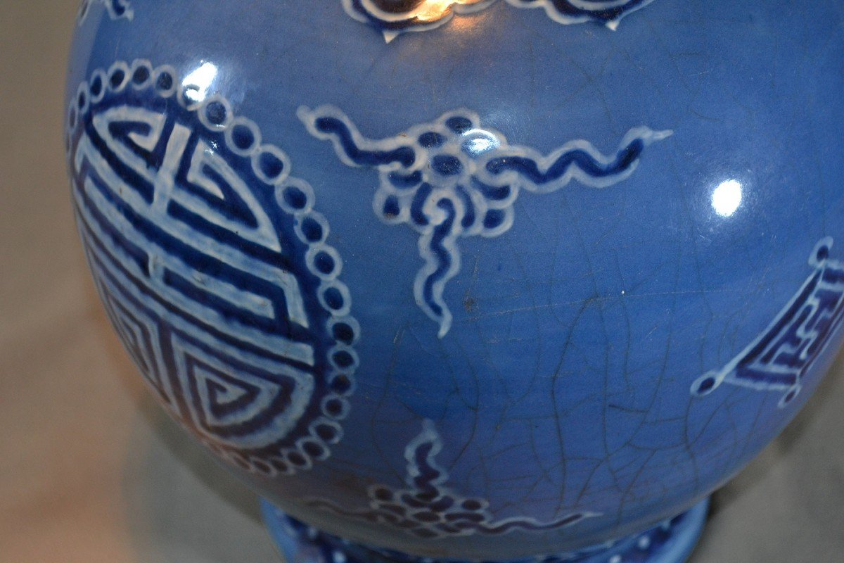 Jarre En Porcelaine De Chine. Marque De Qianlong-photo-5