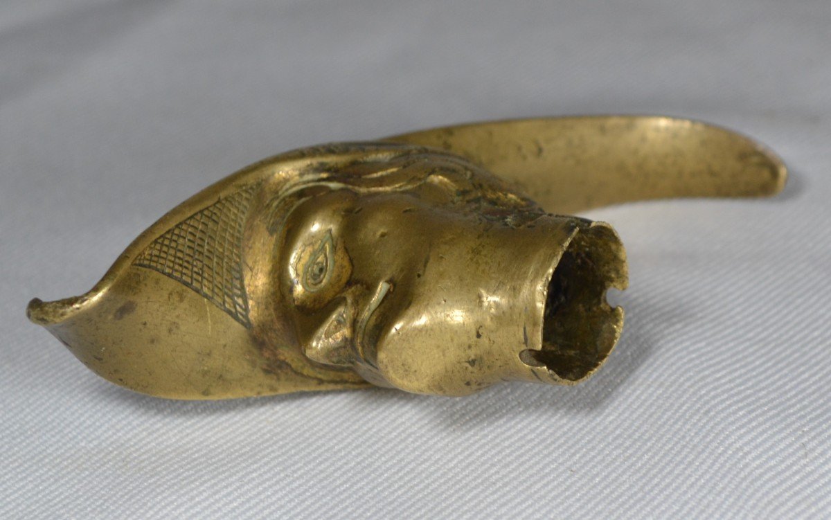 Gilt Bronze Cane Knob Minstrel Head. Probably Northern Europe 18th Century.-photo-3