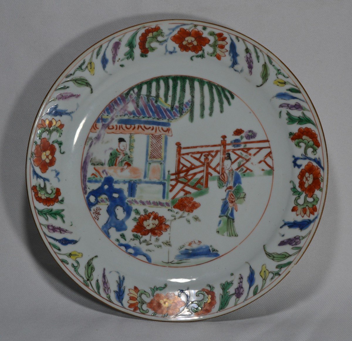 Paire de Plats En Porcelaine De Chine.décoré d'émaux De La "famille Verte".Kangxi Fin 17°.-photo-4