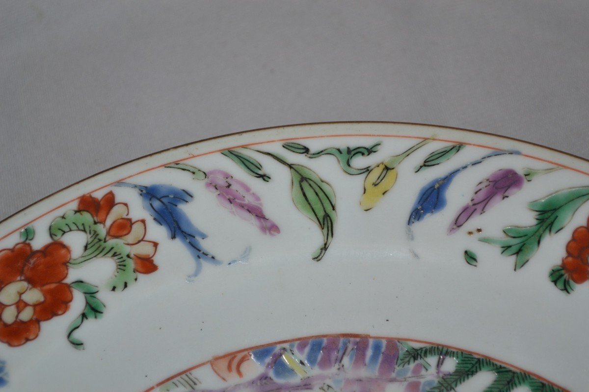 Paire de Plats En Porcelaine De Chine.décoré d'émaux De La "famille Verte".Kangxi Fin 17°.-photo-3