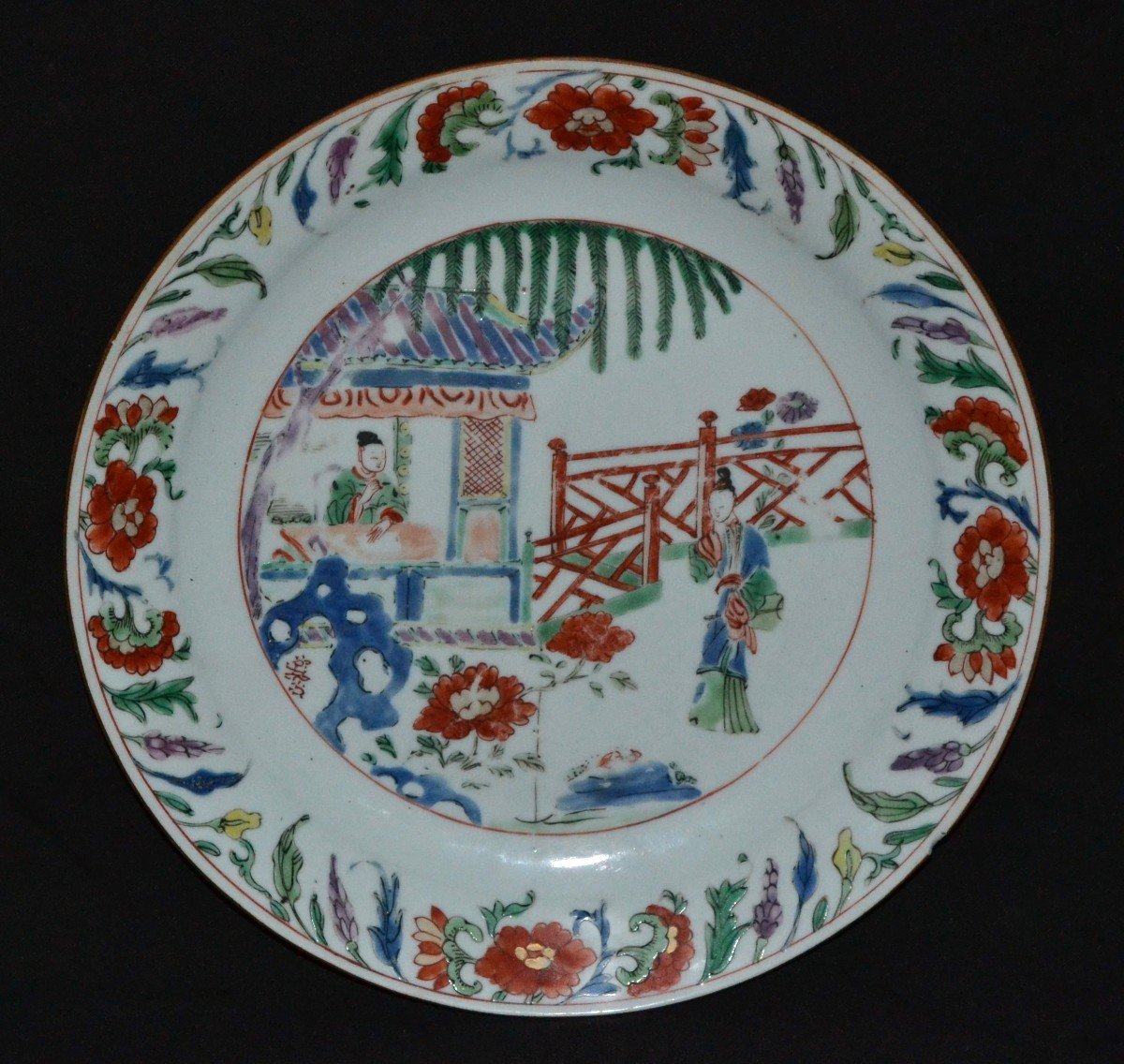 Paire de Plats En Porcelaine De Chine.décoré d'émaux De La "famille Verte".Kangxi Fin 17°.