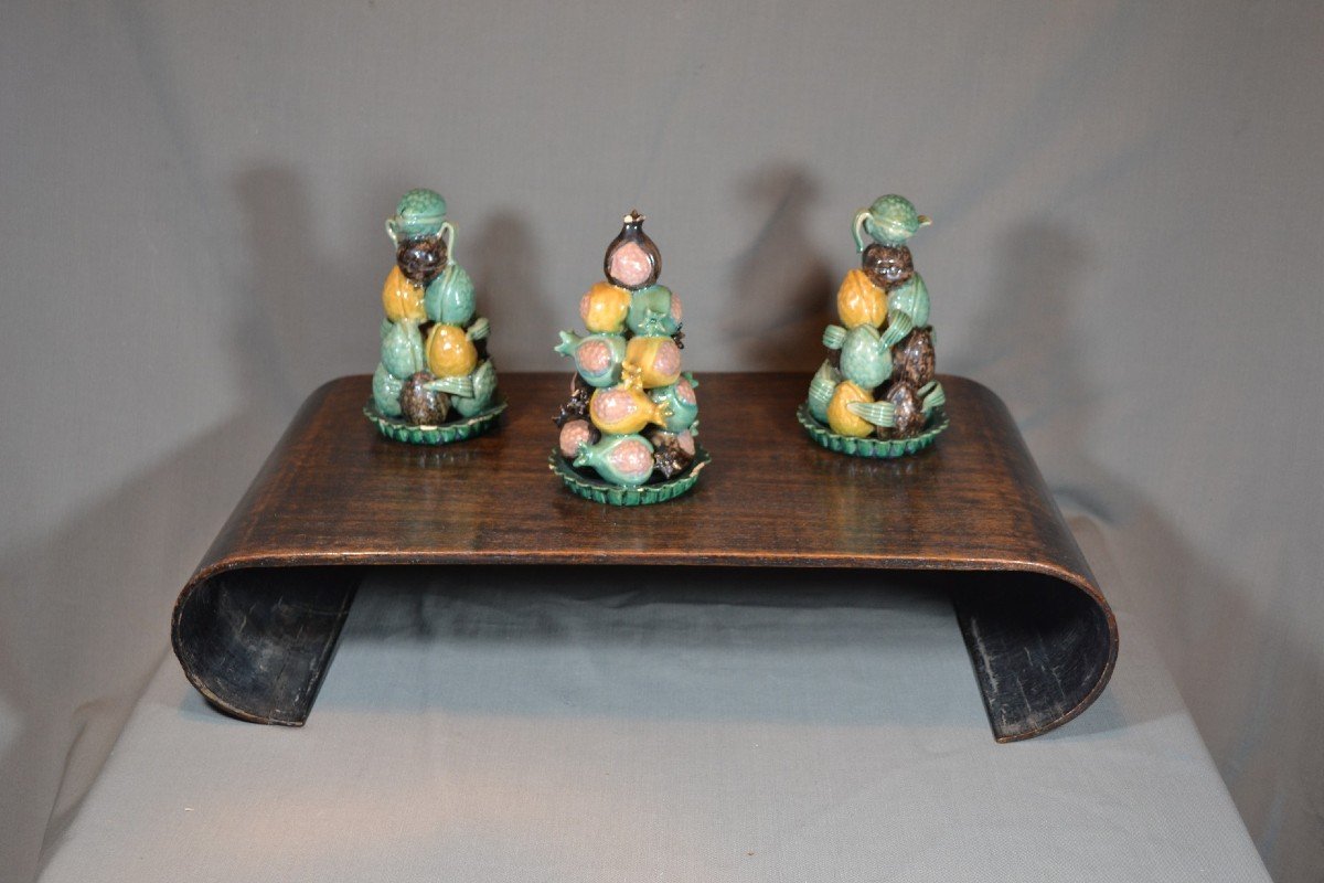 Enameled Tilework Fruit Trays. China Qing Period.-photo-2