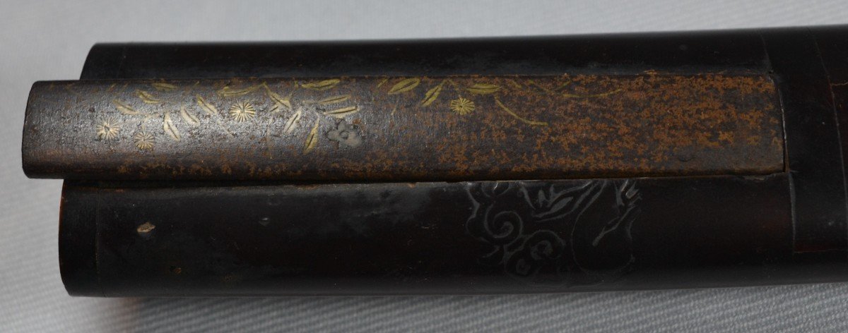 Tanto. Blade Incised With A Dragon. Japan Edo Period Or Before.-photo-4