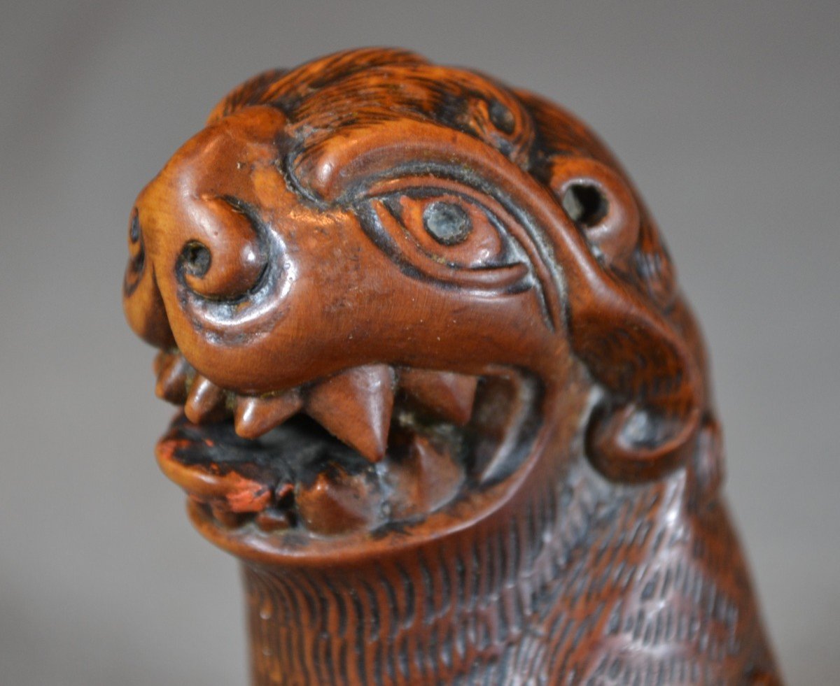 Wooden Tobacco Box And Grater In The Shape Of A Lion. 17th Century.-photo-4