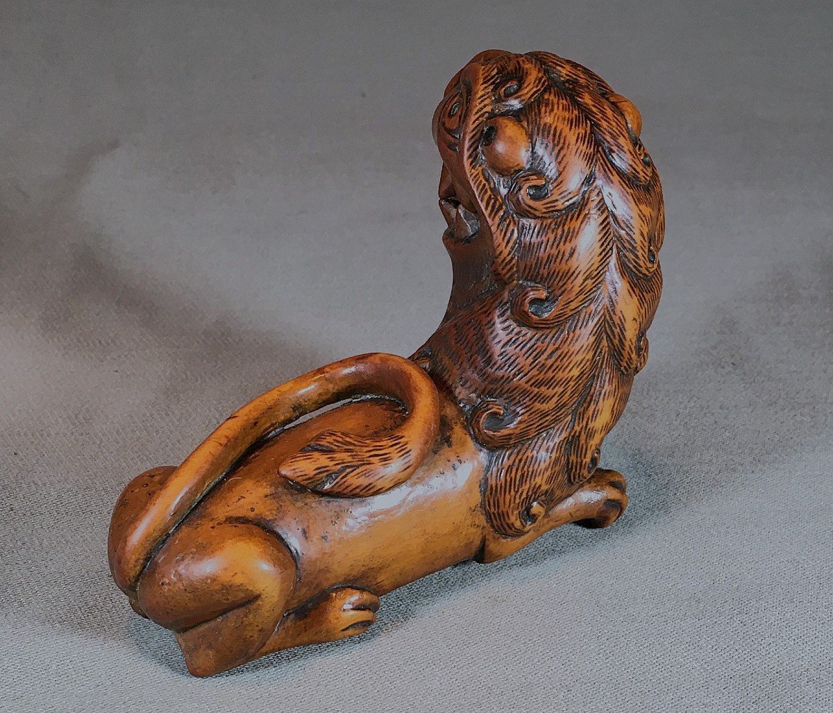 Wooden Tobacco Box And Grater In The Shape Of A Lion. 17th Century.-photo-3