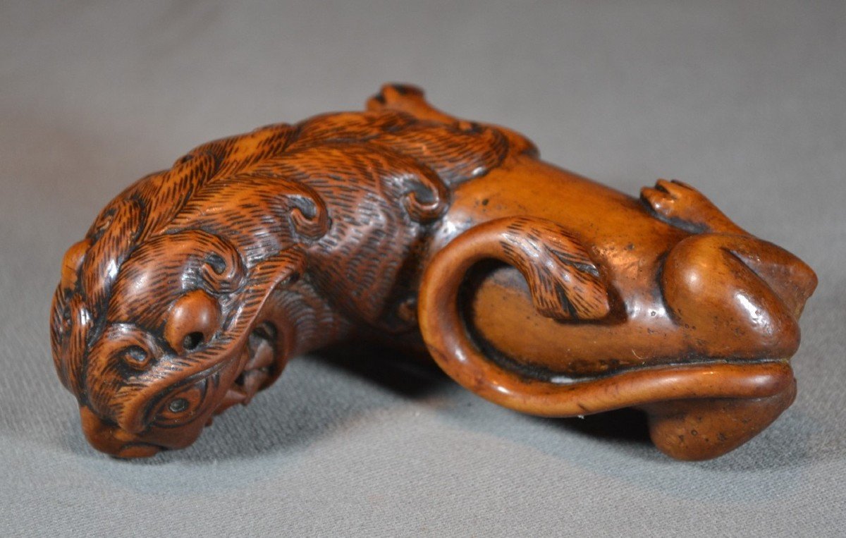 Wooden Tobacco Box And Grater In The Shape Of A Lion. 17th Century.-photo-6