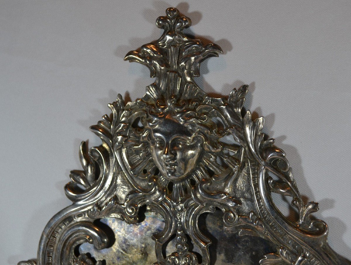 Chandelier d'Applique En Bronze Argenté.louis XIV Régence.-photo-2