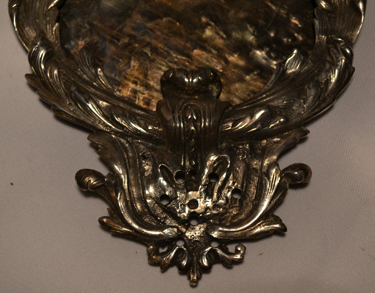 Chandelier d'Applique En Bronze Argenté.louis XIV Régence.-photo-6