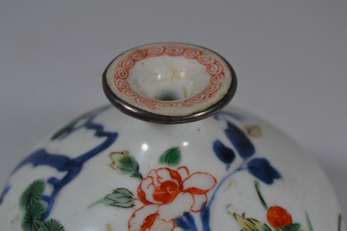 Wucai Porcelain Bottle, 17th Century China Or Japan, Transitional Or Genroku.-photo-5