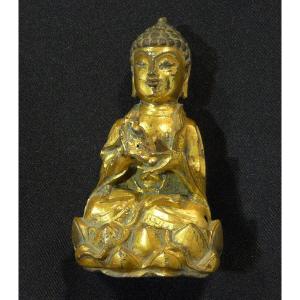 Gilt Cast Bronze Buddha. Probably Korean.