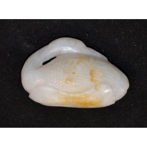 Goose Pendant In White Jade Stained With Rust. China 18th Century Or Earlier;