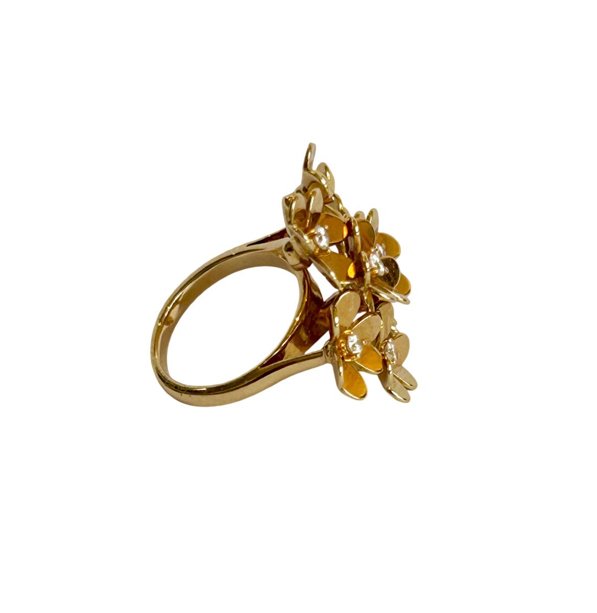 Van Cleef & Arpels "frivole" Ring In Yellow Gold And Diamonds-photo-4