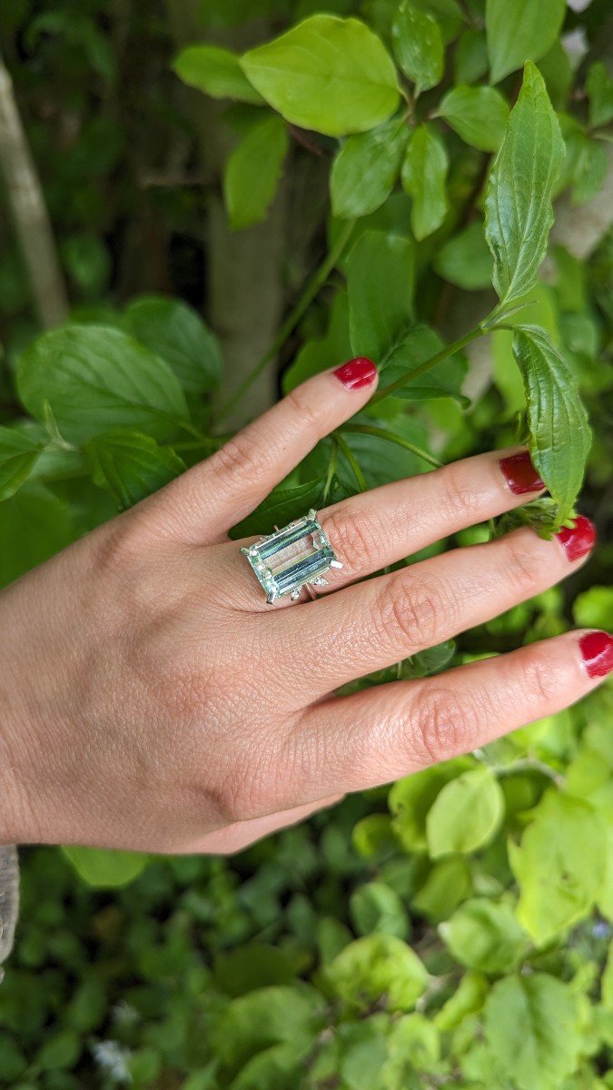 Aquamarine And Diamond Cocktail Ring-photo-1