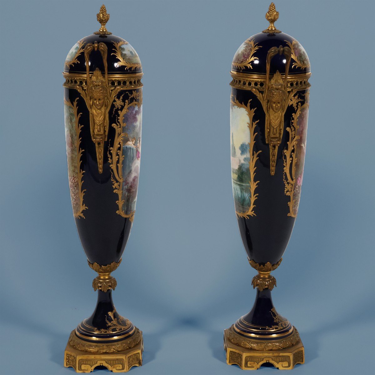 A French Pair Of Vases, Gilt-bronze Mounted. Signed H. Poitevin. Late 19th Century-photo-2