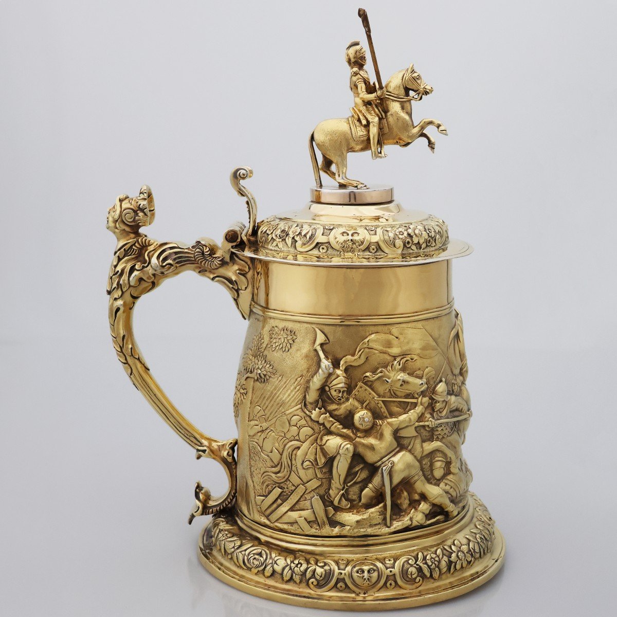 A Monumental Silver-gilt Tankard, Russia?, 19th Century-photo-2