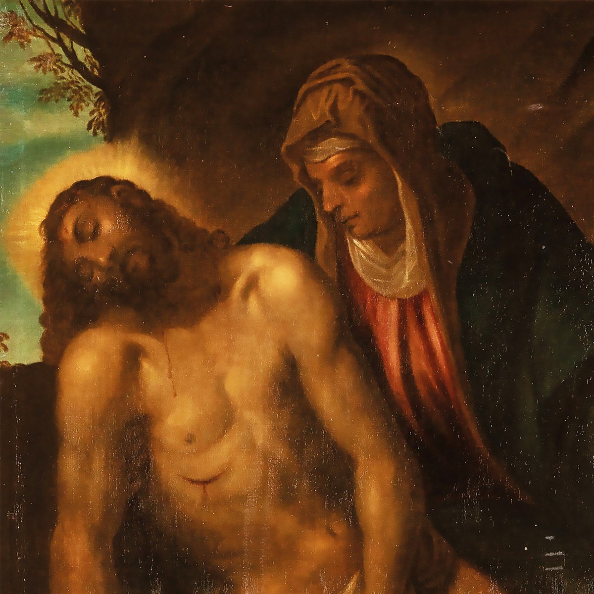 Jacopo Negretti Called Palma Il Giovane Attr., 1548 – 1628; The Pietà; Oil On Canvas-photo-3