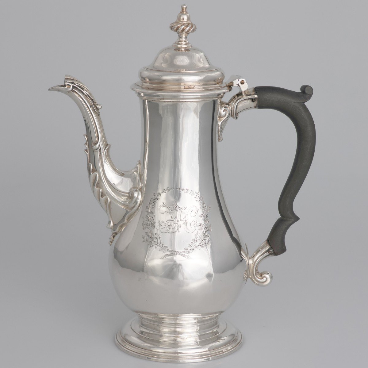 A George III Sterling Silver Coffee Pot, London, 1765?