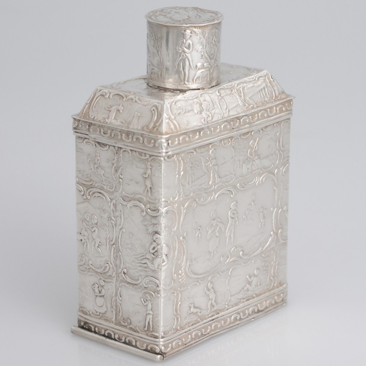 A German Silver Tea Caddy, Dingeldein?, Hanau, Late XIX Century-photo-3