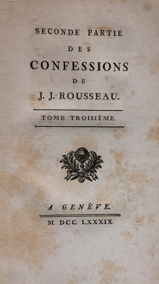 Rousseau J.j. Les Confessions.. Second Partie Des Confessions.. A Genève, 1782-1789-photo-3