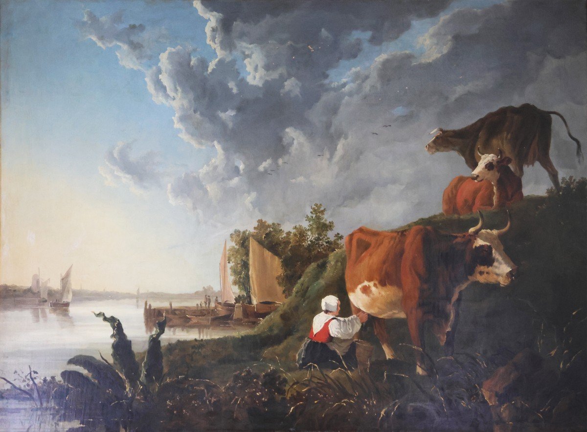 Hendrik Van De Sande Bakhuyzen Attr.; Aia 1795 - Aia 1860; Herd Grazing, Oil On Canvas