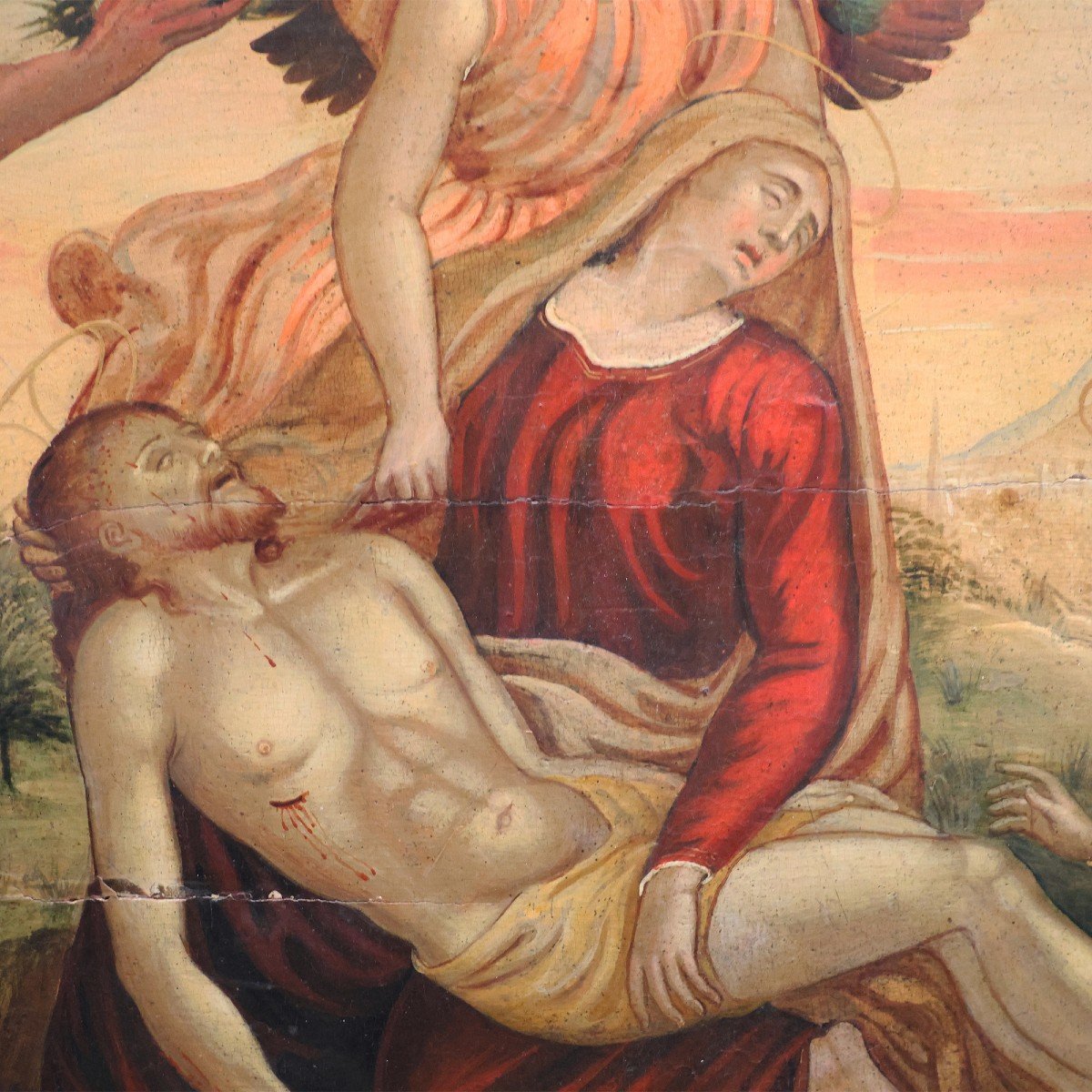 Le Deuil du Christ, Italie, XVIe siècle ; huile sur panneau-photo-3