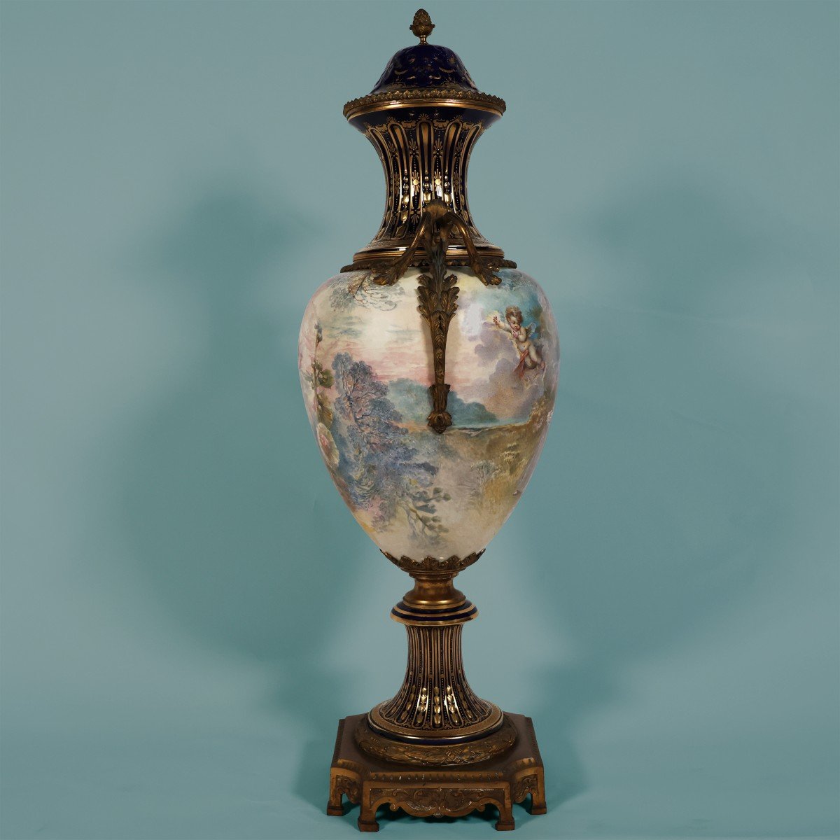 A French Large Vase In The Sèvres Style. Painted Signed F. Bellanger. Ate 19th Century-photo-2