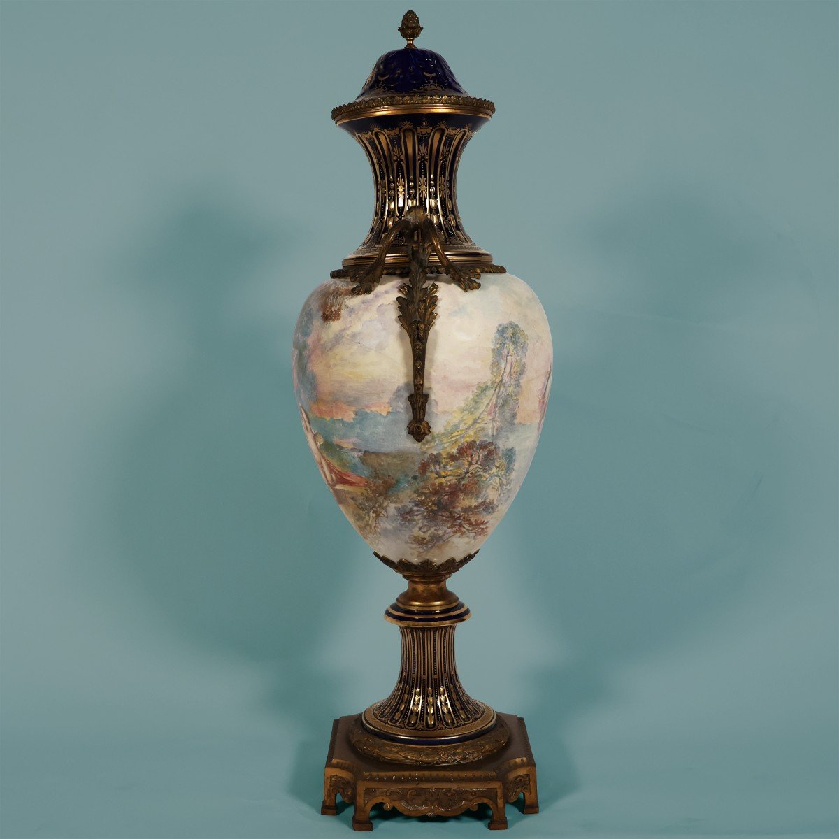 A French Large Vase In The Sèvres Style. Painted Signed F. Bellanger. Ate 19th Century-photo-4