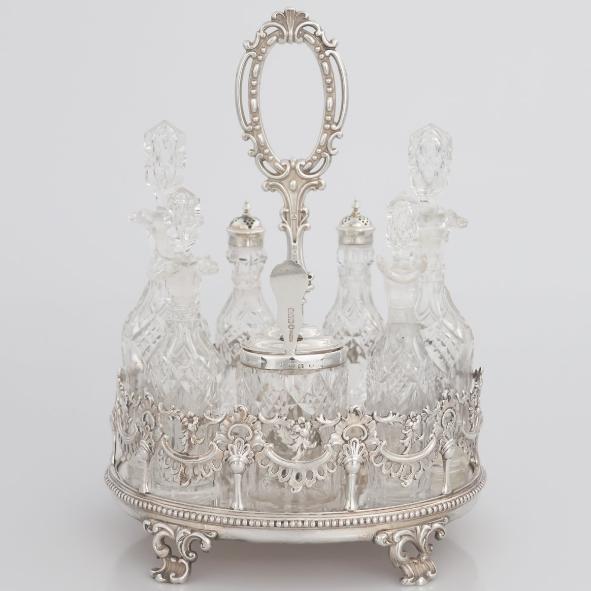 Un support à condiments en argent sterling Victorien, Walker Knowles & Co., Sheffield, 1858-photo-1