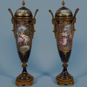 A French Pair Of Vases, Gilt-bronze Mounted. Signed H. Poitevin. Late 19th Century