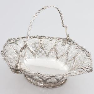 A Victorian Sterling Silver Basket, James Aldridge, London, 1853