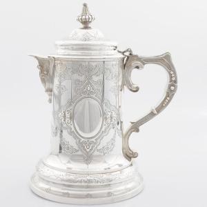 A Victorian Silver Pitcher With Cover, Samuel Samuel Smily Goldsmiths Alliance, London, 1868