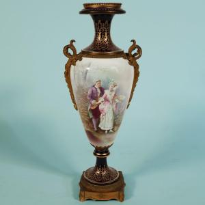 A French Vase, Gilt-bronze Mounted. Signed Daniel. Late 19th Century