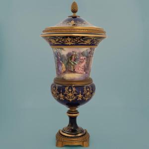 A French Urn-shaped Vase, Gilt-bronze Mounted. Signed Gilly. Late 19th Century